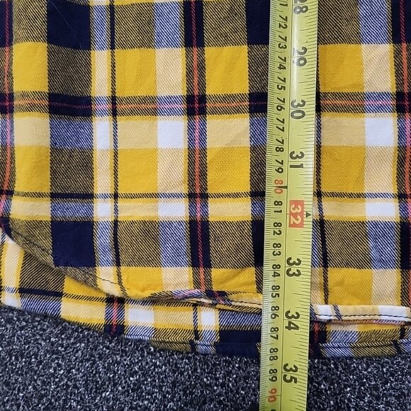 Duluth Trading Co Men's Shirt Size 3XLT Yellow Plaid Flannel Button Down Collar - Picture 12 of 13